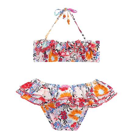 Maillot de bain 2 pièces fleuri hawaï     swan Fleurs hawaï 1 - vertbaudet enfant 