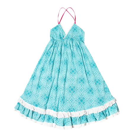 Robe de plage longue   jersey    eugenie Blanc vert 3 - vertbaudet enfant 