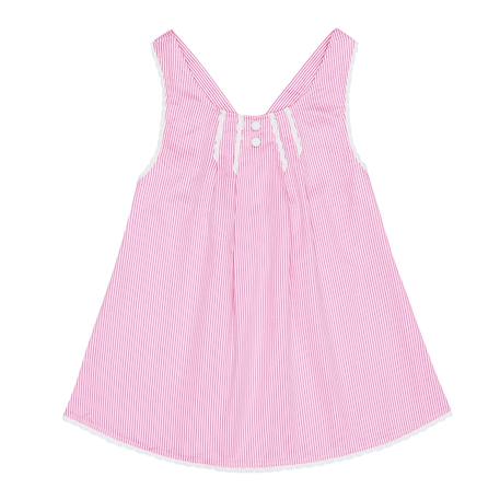 Blouse été  à fines rayures   et dentelle   anais Rose foncé blanc 3 - vertbaudet enfant 