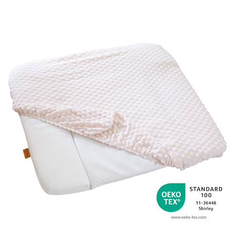 Housse de matelas à langer extensible en coton bio frosty almond Beige amande 3 - vertbaudet enfant 