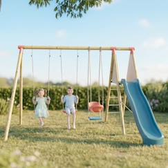 Jouet-Portique 2,30 m topwood punji - 5 enfants