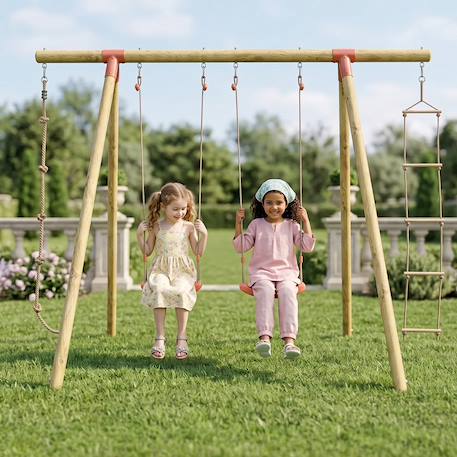 Portique balançoire 2,30 m topwood tila - 4 enfants Bois 1 - vertbaudet enfant 