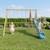 Portique balançoire et toboggan en bois 2,30m palmi 2 Bois 1 - vertbaudet enfant 