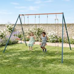 Jouet-Jeux de plein air-Portique balançoire métal 2,20 m axion maho - 5 enfants