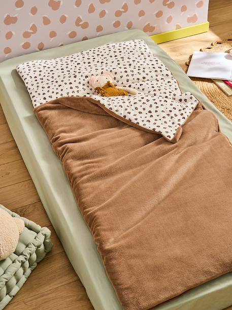 Sac de couchage polaire léopard enfant noisette 2 - vertbaudet enfant 