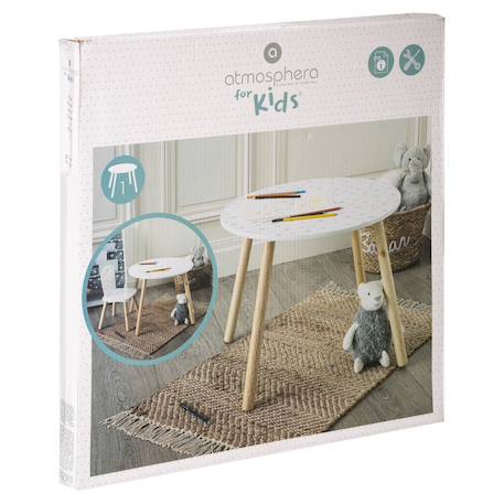 Table enfant - douceur Blanc+Blanc étoiles 8 - vertbaudet enfant 