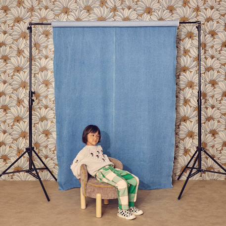 Fauteuil vintage enfant bois d'hévéa et tissu chenille - louisa Taupe 5 - vertbaudet enfant 