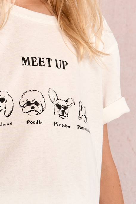 T-shirt imprimé chiens Offwhite 2 - vertbaudet enfant 
