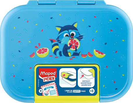Boîte repas pour enfant Jungle fever+Lapin - violet rose+Raton laveur - bleu vert+Toucan - turquoise orange 13 - vertbaudet enfant 