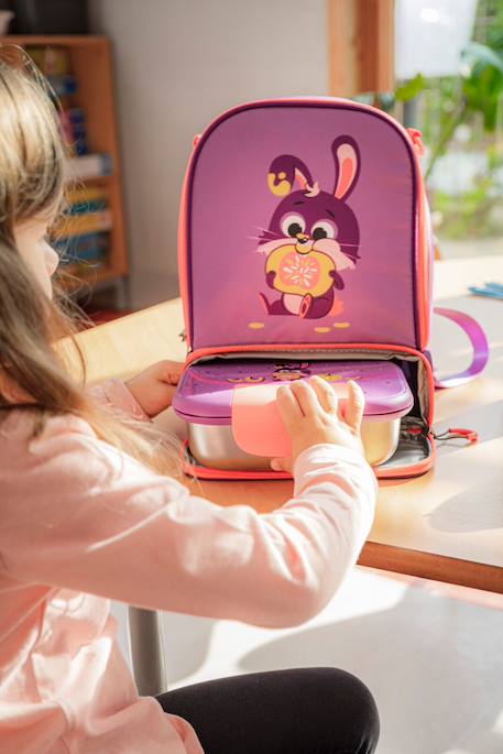 Sac à déjeuner isotherme pour enfant Jungle fever+Lapin - violet rose+Raton laveur - bleu vert+Toucan - turquoise orange 8 - vertbaudet enfant 