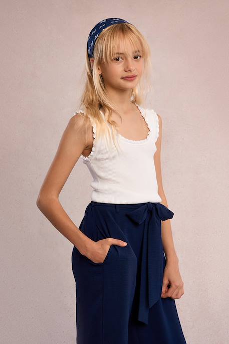 Fille-T-shirt, sous-pull-Débardeur froncé