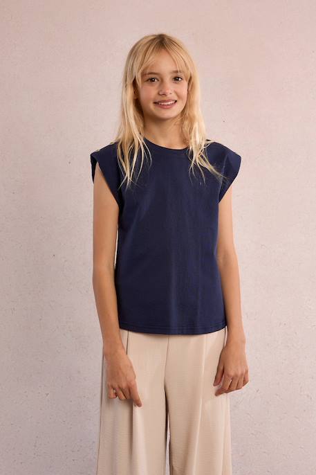 T-shirt à épaulettes Blanc+Navy blue+Rouge 10 - vertbaudet enfant 