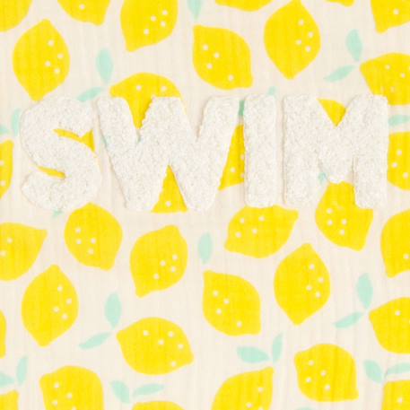 Serviette de bain / plage double gaze de coton imprimé Jaune+Rose+Vert 3 - vertbaudet enfant 
