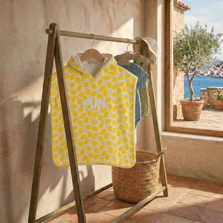 Poncho de bain bébé en coton - pop Jaune+Rose+Vert 1 - vertbaudet enfant 