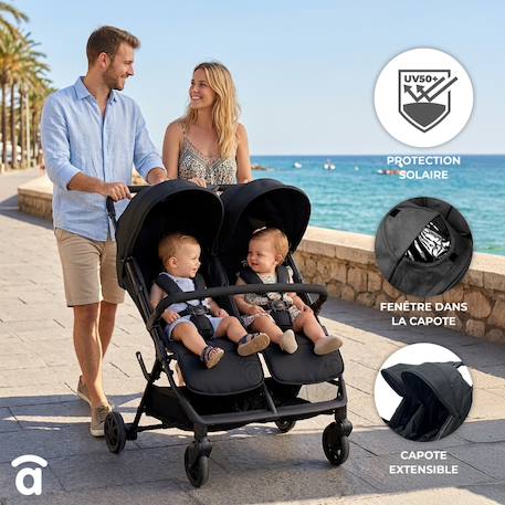 Poussette double pliable henry Gris 2 - vertbaudet enfant 