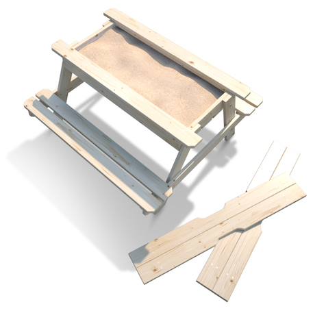 Table bois enfant avec bac à sable intégré Beige 6 - vertbaudet enfant 