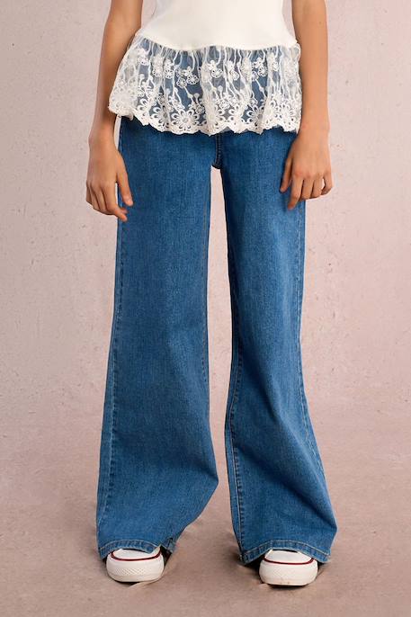Jean large Enfant Light blue denim 4 - vertbaudet enfant 