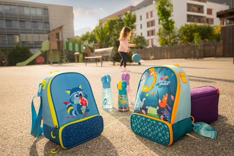 Sac à déjeuner isotherme pour enfant Jungle fever+Lapin - violet rose+Raton laveur - bleu vert+Toucan - turquoise orange 3 - vertbaudet enfant 