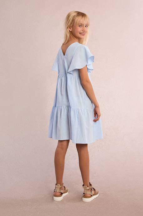 Robe babydoll rayée Light blue+Old pink 3 - vertbaudet enfant 