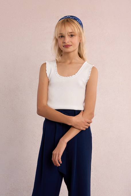 Débardeur froncé Noir+Offwhite+Rouge 8 - vertbaudet enfant 