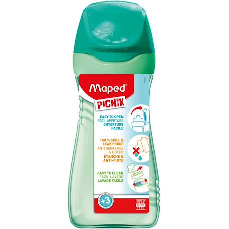 Gourde pour enfants école ou pique-nique Bleu+Orange+Rose+Vert 15 - vertbaudet enfant 