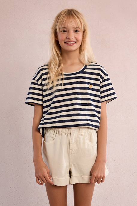 T-shirt rayé Navy blue+Noir 4 - vertbaudet enfant 