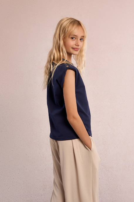 Fille-T-shirt à épaulettes