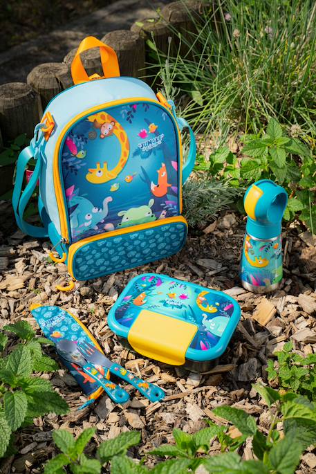 Boîte repas pour enfant Jungle fever+Lapin - violet rose+Raton laveur - bleu vert+Toucan - turquoise orange 5 - vertbaudet enfant 