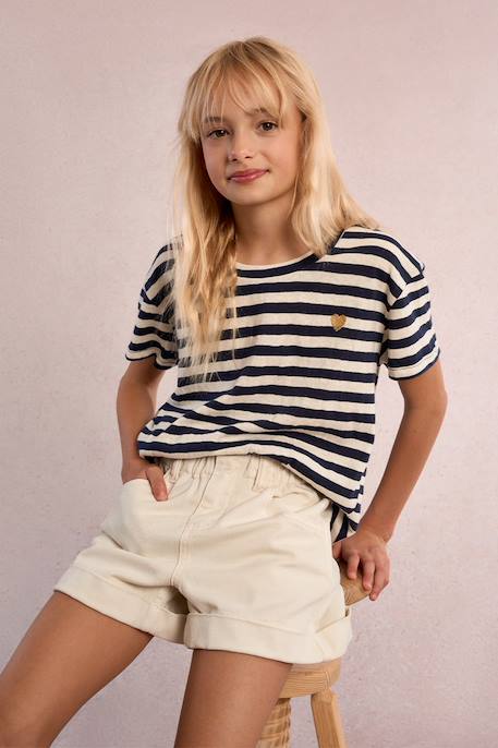 T-shirt rayé Navy blue+Noir 3 - vertbaudet enfant 
