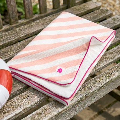 Serviette de bain / plage double gaze de coton imprimé Jaune+Rose+Vert 6 - vertbaudet enfant 