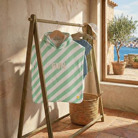 Poncho de bain bébé en coton - pop Jaune+Rose+Vert 11 - vertbaudet enfant 