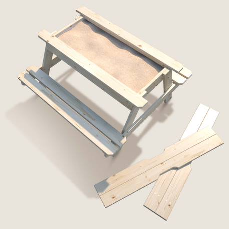 Table bois enfant avec bac à sable intégré Beige 4 - vertbaudet enfant 
