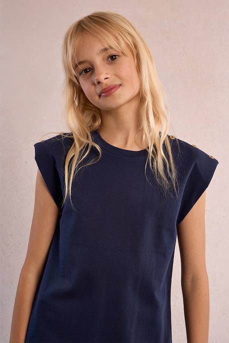 T-shirt à épaulettes Blanc+Navy blue+Rouge 8 - vertbaudet enfant 