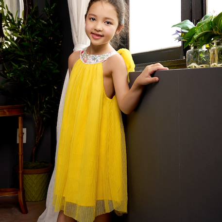 Fille-Robe cérémonie   à col fleuri liberty  alizee