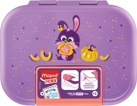 Boîte repas inox pour enfant Lapin - violet rose+Raton laveur - bleu vert 3 - vertbaudet enfant 