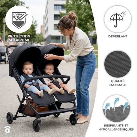 Poussette double pliable henry Gris 3 - vertbaudet enfant 