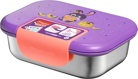 Boîte repas inox pour enfant Lapin - violet rose+Raton laveur - bleu vert 1 - vertbaudet enfant 
