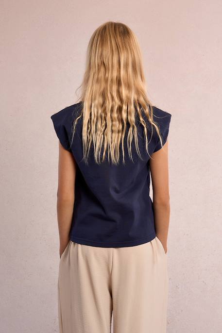 T-shirt à épaulettes Blanc+Navy blue+Rouge 9 - vertbaudet enfant 