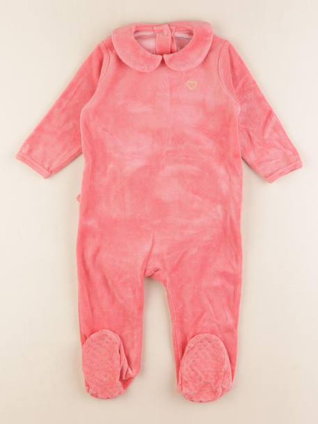 Pyjama velours - 18 mois Rose 1 - vertbaudet enfant 