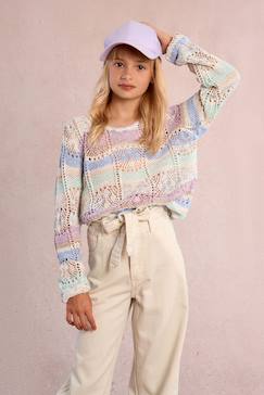 -Pull tie-dye ajouré