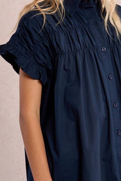Robe chemise à smocks Navy blue+Rouge 2 - vertbaudet enfant 