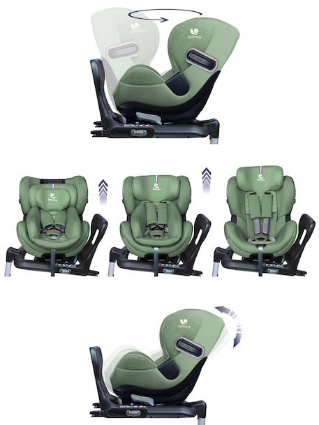 Siège auto dos route pivotant r129 i-size 40-105 cm softness® gaïa+ Cappuccino+Carbon+Garden+Ocean+Passion 14 - vertbaudet enfant 