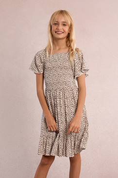 Robe à smocks, imprimé léopard  - vertbaudet enfant