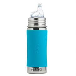 Puériculture-Repas-Biberon à bec en inox 325 ml - aqua