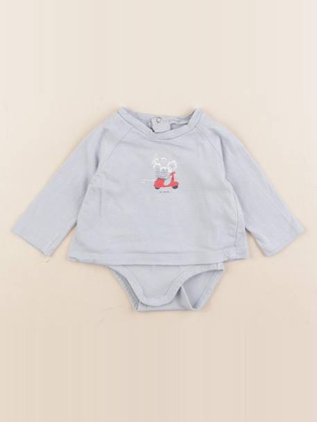 Body tee-shirt - 1 mois Bleu 1 - vertbaudet enfant 