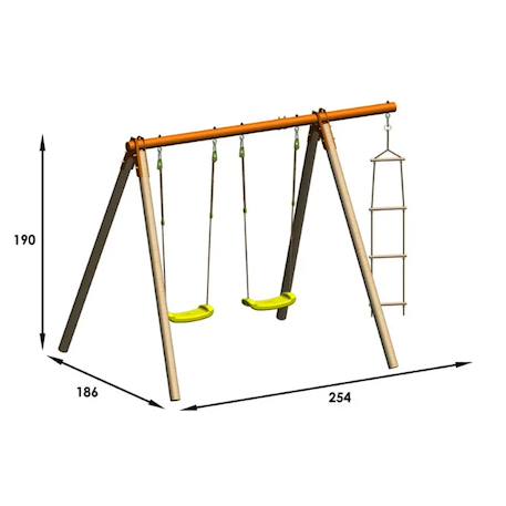 Portique poutre métal 1,90 m techwood premium piki pour enfants Bois 4 - vertbaudet enfant 
