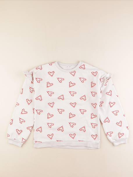 Sweat - 10 ans Blanc, rouge 1 - vertbaudet enfant 