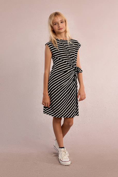 Robe t-shirt rayée Black/white 5 - vertbaudet enfant 