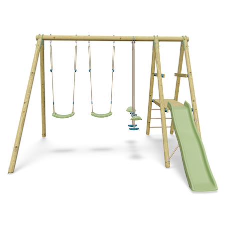 Portique balançoire tutti avec toboggan pour enfants Bois 2 - vertbaudet enfant 