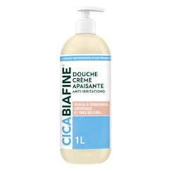 Puériculture-Cica - douche crème apaisante anti-irritations (flacon-pompe d'1 l) – gel douche pour peaux très sèches à tendance atopiq